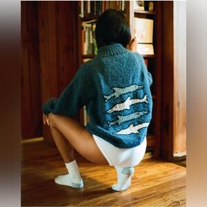 MINGA Azure Dolphin Knit Sweater